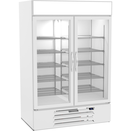 BEVERAGE-AIR Glass Door Merchandiser, Freezer, 46.2 cu. ft. Capacity, White MMF49HC-1-W